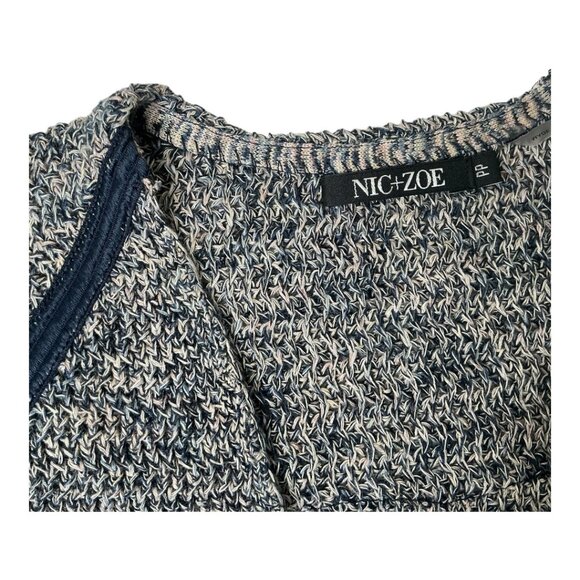 Nic + Zoe My Darling Marled V-Neck Dark Indigo Jacket PP (X-Small) - Picture 14 of 15